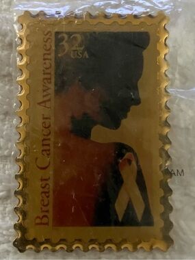 Vintage 1996 USPS Breast Cancer Awareness Pin - New (Still Sealed)